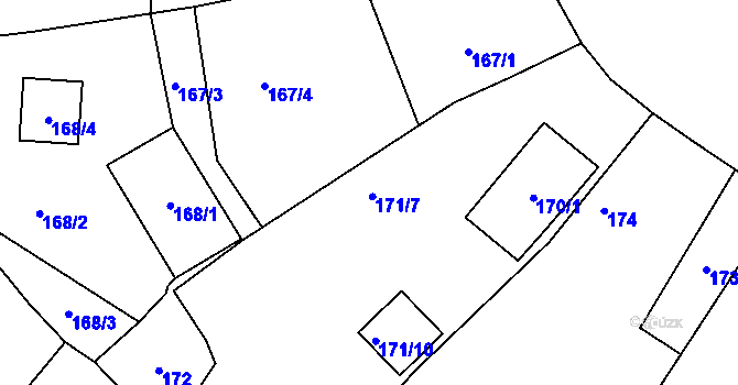 Parcela st. 171/6 v KÚ Nýřany, Katastrální mapa