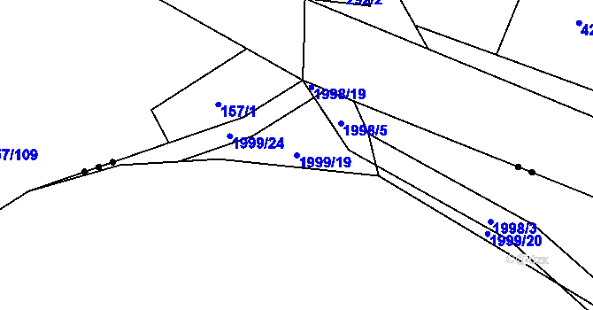 Parcela st. 1999/19 v KÚ Nýřany, Katastrální mapa