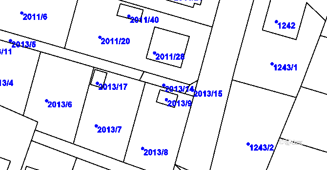Parcela st. 2013/14 v KÚ Nýřany, Katastrální mapa