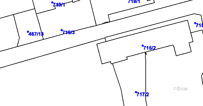Parcela st. 717/3 v KÚ Nýřany, Katastrální mapa