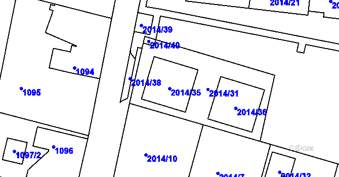 Parcela st. 2014/35 v KÚ Nýřany, Katastrální mapa