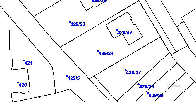 Parcela st. 429/24 v KÚ Nýřany, Katastrální mapa