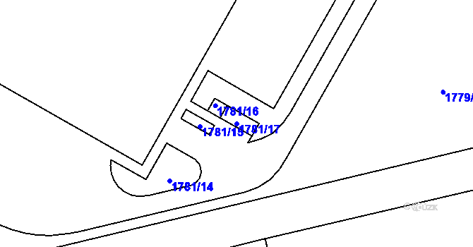 Parcela st. 1781/17 v KÚ Nýřany, Katastrální mapa