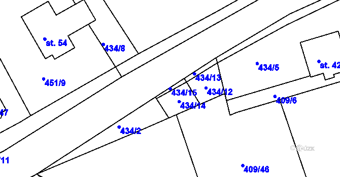 Parcela st. 434/15 v KÚ Občov, Katastrální mapa