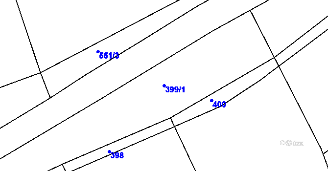 Parcela st. 399/1 v KÚ Občov, Katastrální mapa