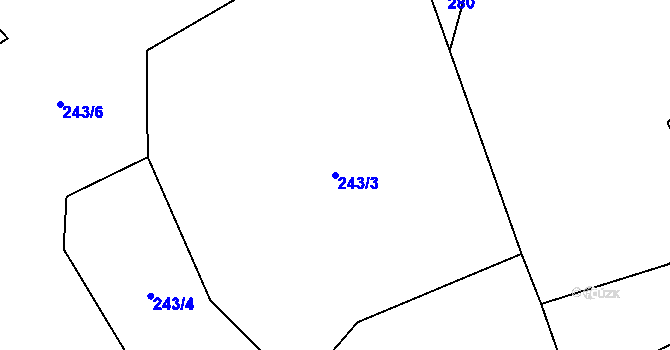 Parcela st. 243/3 v KÚ Žemličkova Lhota, Katastrální mapa