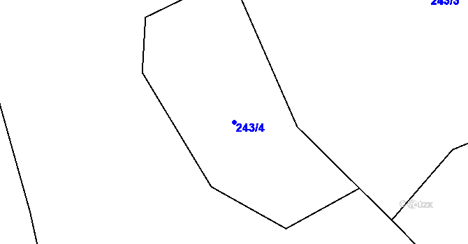 Parcela st. 243/4 v KÚ Žemličkova Lhota, Katastrální mapa