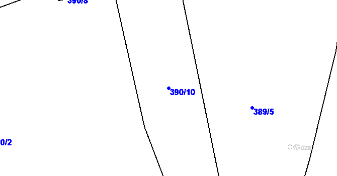 Parcela st. 390/10 v KÚ Žemličkova Lhota, Katastrální mapa