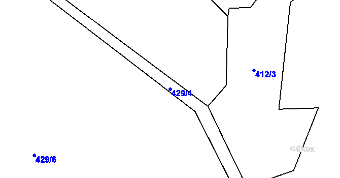 Parcela st. 429/4 v KÚ Žemličkova Lhota, Katastrální mapa