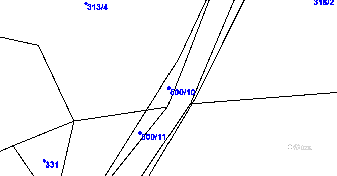Parcela st. 500/10 v KÚ Žemličkova Lhota, Katastrální mapa