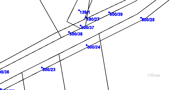 Parcela st. 500/24 v KÚ Žemličkova Lhota, Katastrální mapa