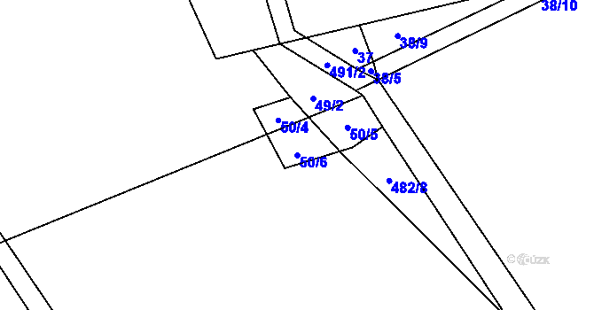 Parcela st. 50/6 v KÚ Žemličkova Lhota, Katastrální mapa