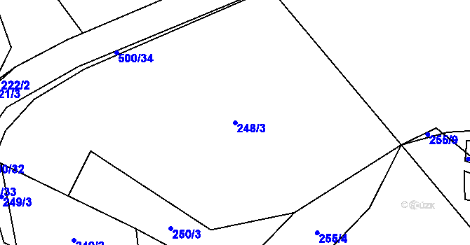 Parcela st. 248/3 v KÚ Žemličkova Lhota, Katastrální mapa