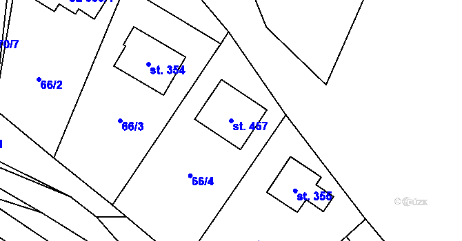 Parcela st. 457 v KÚ Obecnice, Katastrální mapa