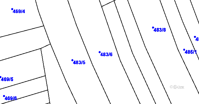 Parcela st. 483/6 v KÚ Obecnice, Katastrální mapa