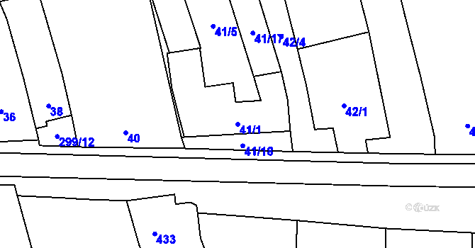 Parcela st. 41/1 v KÚ Oblekovice, Katastrální mapa