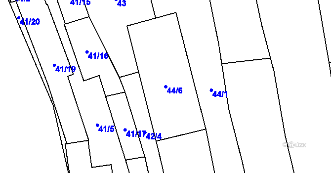 Parcela st. 44/6 v KÚ Oblekovice, Katastrální mapa
