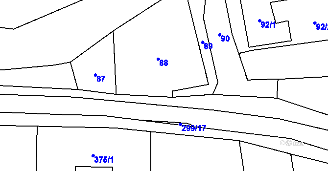 Parcela st. 88 v KÚ Oblekovice, Katastrální mapa