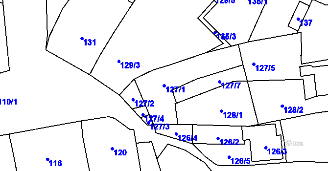 Parcela st. 127/1 v KÚ Oblekovice, Katastrální mapa