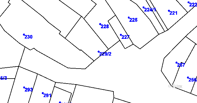 Parcela st. 229/2 v KÚ Oblekovice, Katastrální mapa