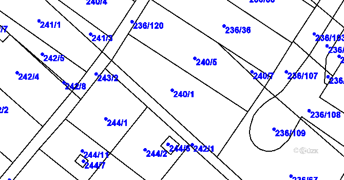 Parcela st. 240/1 v KÚ Oblekovice, Katastrální mapa