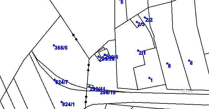 Parcela st. 299/6 v KÚ Oblekovice, Katastrální mapa