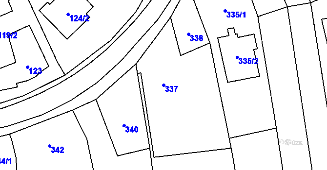 Parcela st. 337 v KÚ Oblekovice, Katastrální mapa