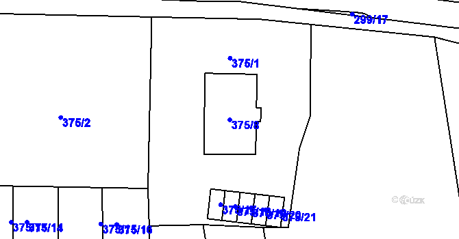 Parcela st. 375/8 v KÚ Oblekovice, Katastrální mapa