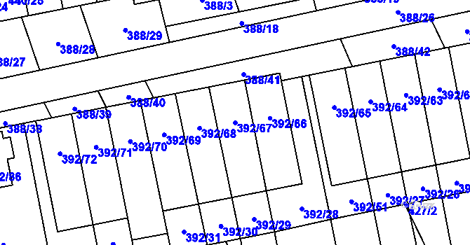 Parcela st. 392/67 v KÚ Oblekovice, Katastrální mapa