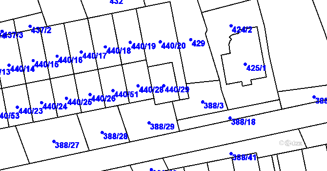 Parcela st. 440/29 v KÚ Oblekovice, Katastrální mapa