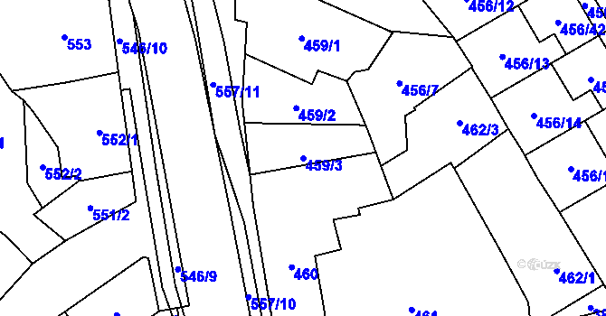 Parcela st. 459/3 v KÚ Oblekovice, Katastrální mapa