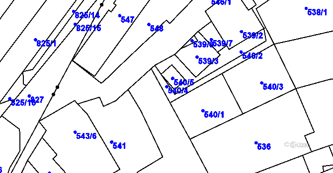 Parcela st. 540/4 v KÚ Oblekovice, Katastrální mapa