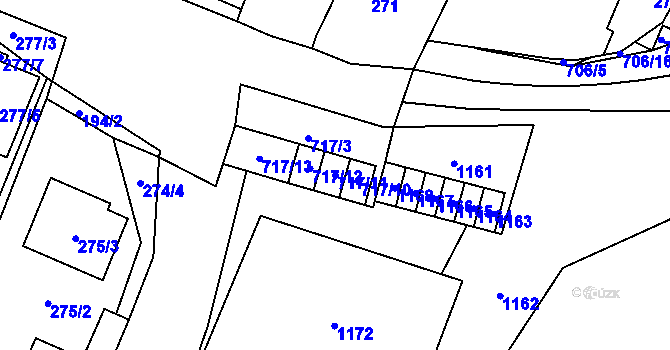 Parcela st. 717/11 v KÚ Oblekovice, Katastrální mapa
