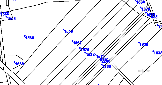 Parcela st. 798/1 v KÚ Oblekovice, Katastrální mapa