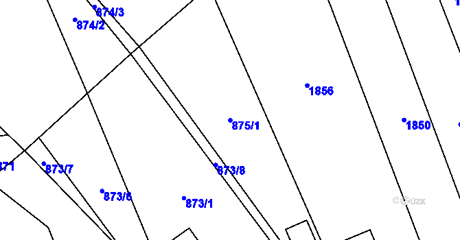 Parcela st. 875/1 v KÚ Oblekovice, Katastrální mapa
