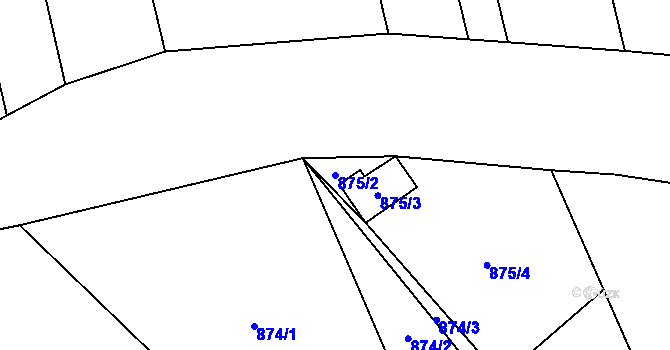 Parcela st. 875/2 v KÚ Oblekovice, Katastrální mapa