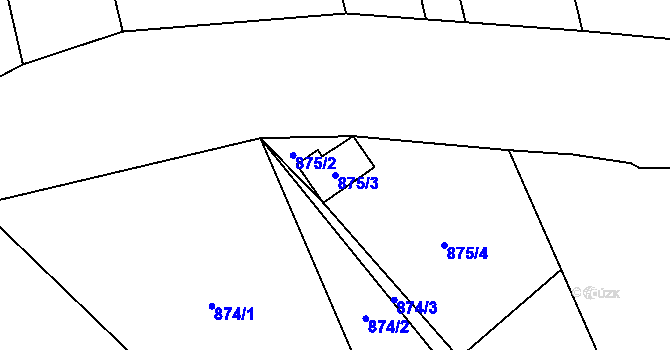 Parcela st. 875/3 v KÚ Oblekovice, Katastrální mapa