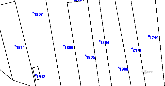 Parcela st. 915/1 v KÚ Oblekovice, Katastrální mapa