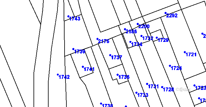 Parcela st. 993/3 v KÚ Oblekovice, Katastrální mapa