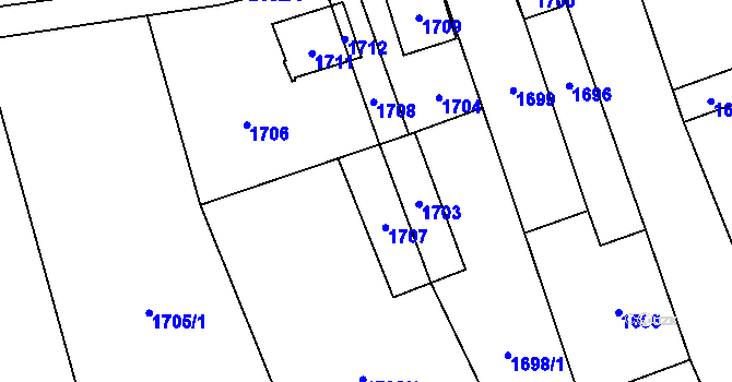 Parcela st. 1009/8 v KÚ Oblekovice, Katastrální mapa