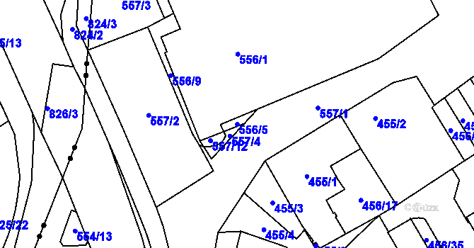 Parcela st. 556/5 v KÚ Oblekovice, Katastrální mapa