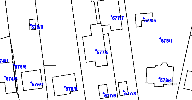 Parcela st. 577/5 v KÚ Oblekovice, Katastrální mapa