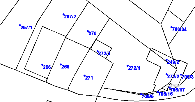 Parcela st. 272/3 v KÚ Oblekovice, Katastrální mapa
