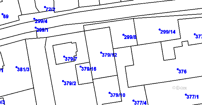 Parcela st. 379/12 v KÚ Oblekovice, Katastrální mapa