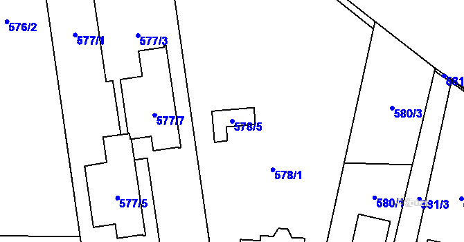 Parcela st. 578/5 v KÚ Oblekovice, Katastrální mapa