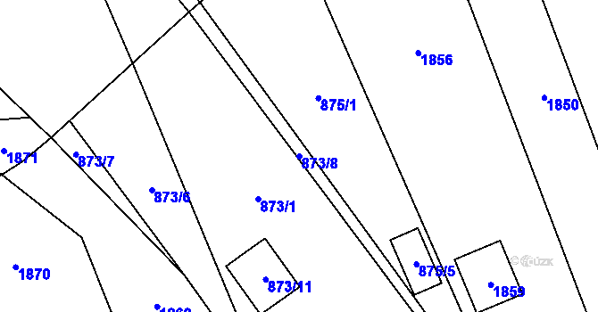 Parcela st. 873/8 v KÚ Oblekovice, Katastrální mapa