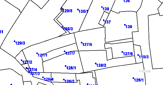 Parcela st. 127/5 v KÚ Oblekovice, Katastrální mapa