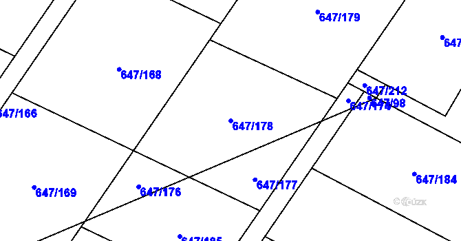 Parcela st. 647/178 v KÚ Oblekovice, Katastrální mapa