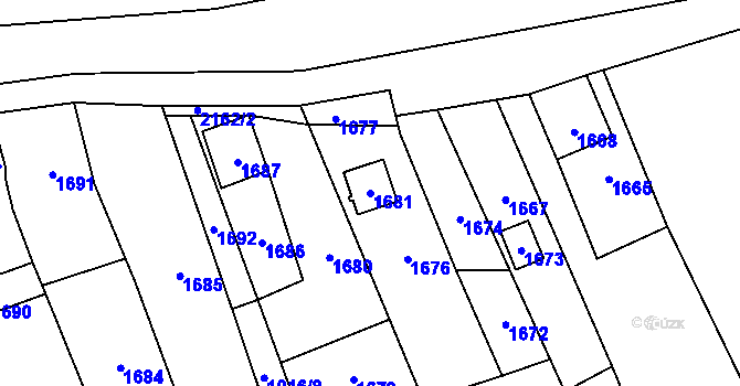 Parcela st. 1681 v KÚ Oblekovice, Katastrální mapa
