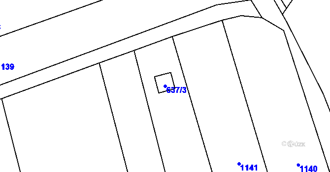 Parcela st. 637/3 v KÚ Oblekovice, Katastrální mapa